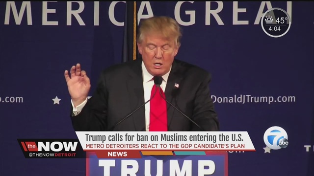 Trump calls to ban all Muslims