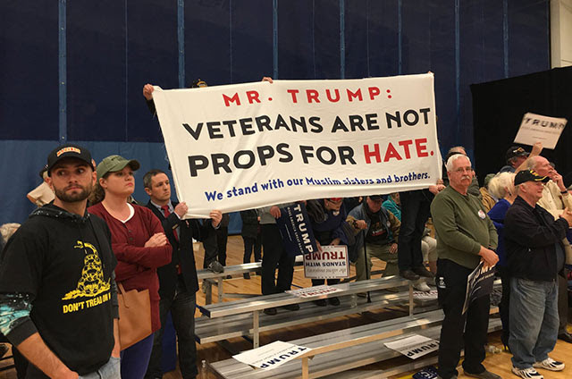 "Mr. Trump, Veterans Are Not Props for Hate"